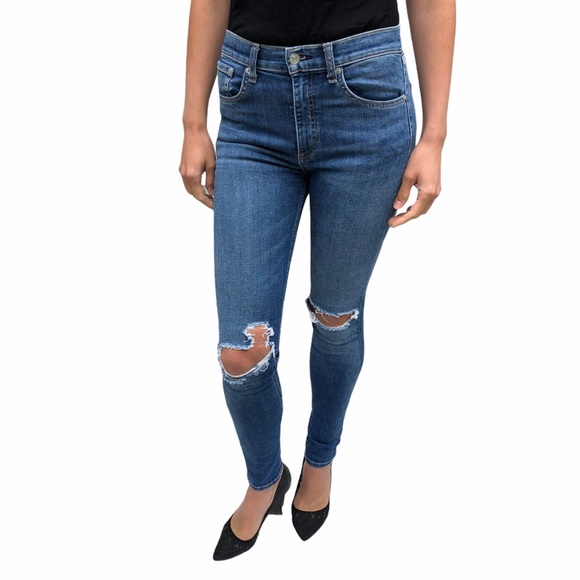 rag & bone- Distressed High Rise, Skinny Jeans - Picture 5 of 10